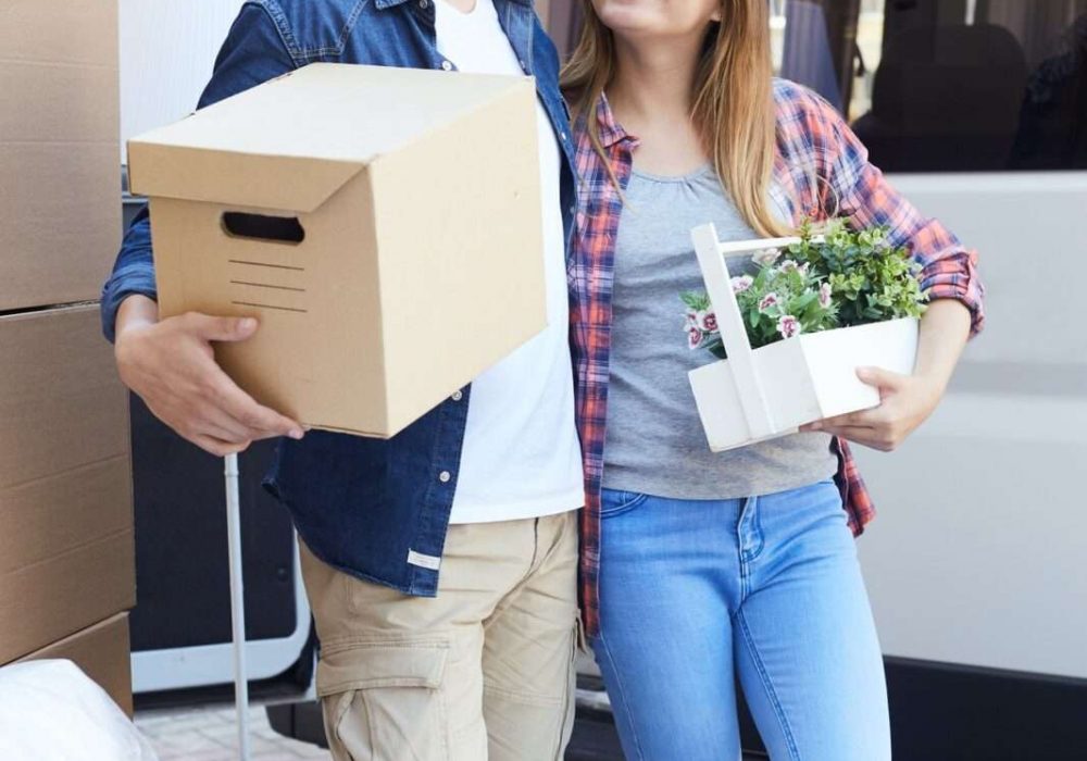 Happy Couple Moving